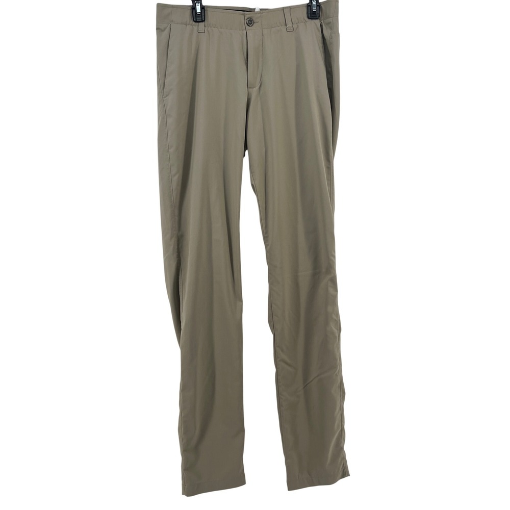 Under Armour Mens Golf Pants Tan Khaki Stretch 34 x 36 Slim Straight
